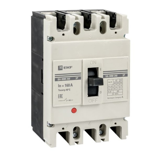 ВА-99М 250/160А 3P 10In 35кА с термомагнитным расцепителем EKF