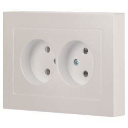 Розетка 2-м СП Accent 6-204-06 16А IP20 250В 2P AL/CU перламутр. Intro Б0063446