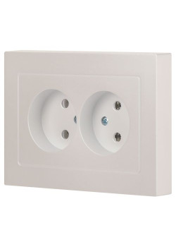 Розетка 2-м СП Accent 6-204-06 16А IP20 250В 2P AL/CU перламутр. Intro Б0063446