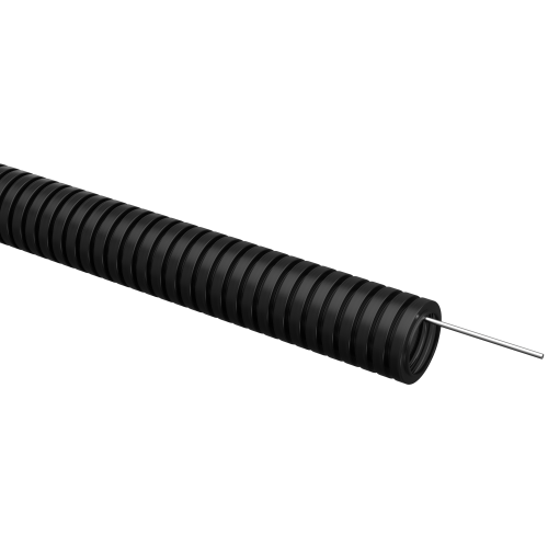 ELASTA Труба гофрированная ПВХ легкая d=25мм с зондом черная (50м) IEK