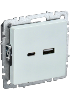 BRITE Розетка USB A+C 18Вт РЮ11-1-БрЖ жемчуг IEK