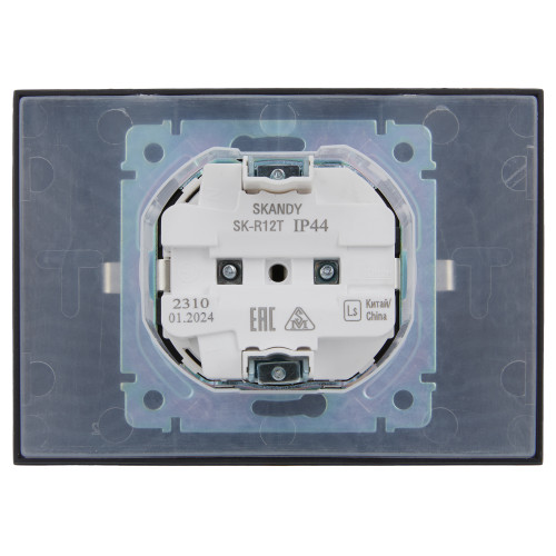 SKANDY Розетка 2-местная и крышкой 16А в сборе IP44 SK-R12T титан IEK SKANDY Розетка 2-местная и крышкой 16А в сборе IP44 SK-R12T титан IEK