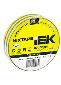 MIXTAPE PLUS Изолента 0,18х19мм желто-зеленая 20м IEK