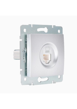 Розетка компьютерная 1-м СП Karina RJ45 механизм матов. серебр. LEZARD 707-4388-139