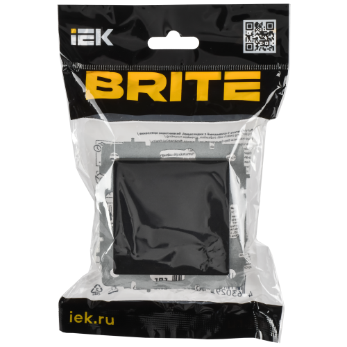BRITE Выключатель 1-клавишный 10А безвинтовое крепление ВС11-1-0-БрЧ черный IEK BRITE Выключатель 1-клавишный 10А безвинтовое крепление ВС11-1-0-БрЧ черный IEK
