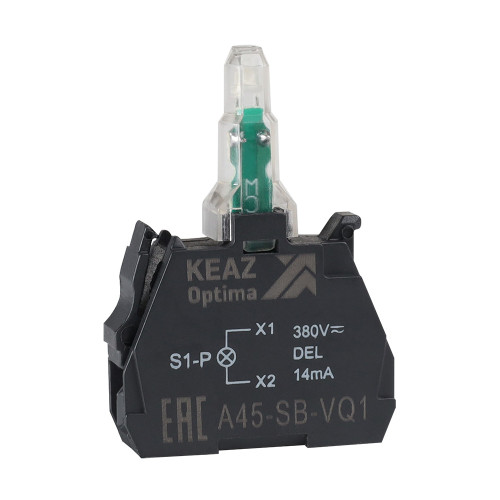 Световой-блок-OptiSignal-D22-A45-SB-VQ3-зеленый-380 В AC-с защитой от наводок ZBVQ3