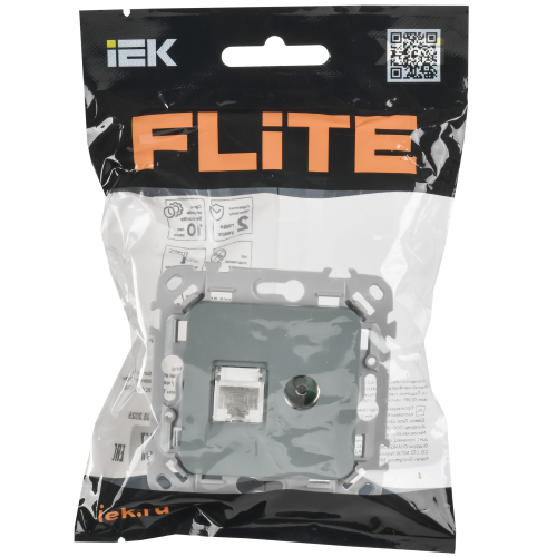 FLITE Розетка 2-местная RJ45/TV категория 5Е UTP РКТВ5е-2-0-ФлС серый IEK FLITE Розетка 2-местная RJ45/TV категория 5Е UTP РКТВ5е-2-0-ФлС серый IEK