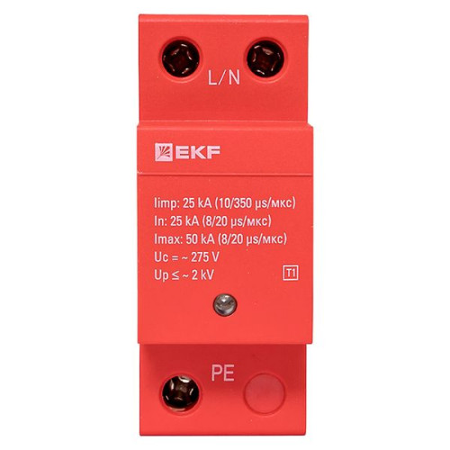 УЗИП Класс 1 Iimp 25kA (10/350μs) 1P EKF УЗИП Класс 1 Iimp 25kA (10/350μs) 1P EKF