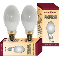 Лампа газоразрядная ртутная ДРЛ 125 E27 (25) МЕГАВАТТ 03007