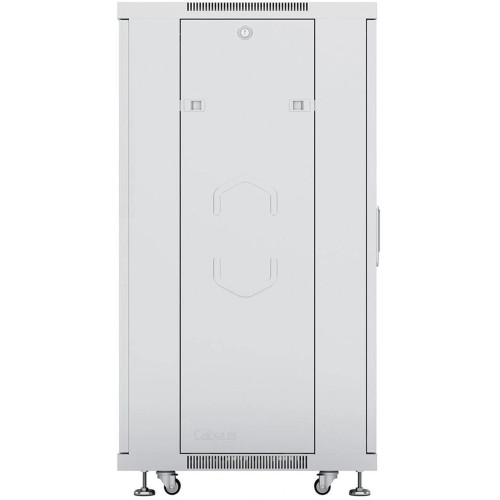 Шкаф коммутационный Cabeus (SH-05C-12U60/60) напольный 12U 600x600мм пер.дв.стекл металл 800кг серый 500мм 730мм IP20 сталь