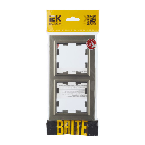 BRITE Рамка 2-местная РУ-2-БрШ шампань IEK