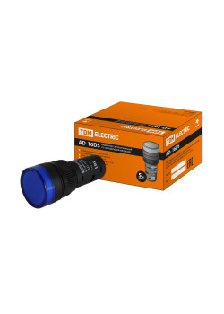 Лампа AD-16DS(LED)матрица d16мм синий 110В AC/DC TDM
