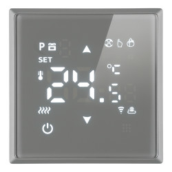Терморегулятор Wi-Fi (механизм), STEKKER, 250В, 3500Вт, серия Эмили, RSW00-5119-10, платиново-серый, soft touch