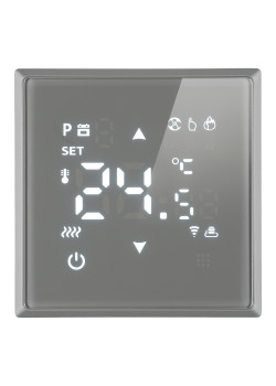 Терморегулятор Wi-Fi (механизм), STEKKER, 250В, 3500Вт, серия Эмили, RSW00-5119-10, платиново-серый, soft touch