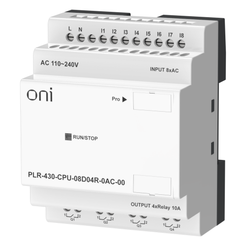 ПЛК 430 Модуль ЦПУ 8 DI 4 RO 220В AC без экрана ONI ПЛК 430 Модуль ЦПУ 8 DI 4 RO 220В AC без экрана ONI