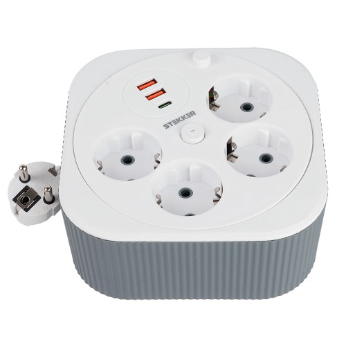HM16-4-03-USB Удлинитель 4-местный с/з, 3x1,5мм2, 3м, 230В, 16А, 2USB+1С, 2,4А,белый HM16-4-03-USB Удлинитель 4-местный с/з, 3x1,5мм2, 3м, 230В, 16А, 2USB+1С, 2,4А,белый