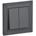 BRITE Выключатель 2-клавишный 10А в сборе ВСР10-2-0-БрГ графит IEK BRITE Выключатель 2-клавишный 10А в сборе ВСР10-2-0-БрГ графит IEK