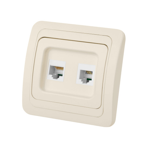 Розетка компьютерная RJ-45 + TФ (RJ-11) сл. кость Розетка компьютерная RJ-45 + TФ (RJ-11) сл. кость