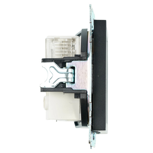 Розетка TV + компьютерная RJ-45 (механизм), STEKKER GLS00-7106-05, серия Катрин, черный Розетка TV + компьютерная RJ-45 (механизм), STEKKER GLS00-7106-05, серия Катрин, черный