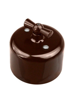Выключатель 2кл. R керамика корич. Bironi R1-212-02