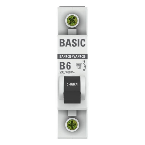 Авт. выкл. ВА 47-29 1P 6А (B) 4,5кА BASIC