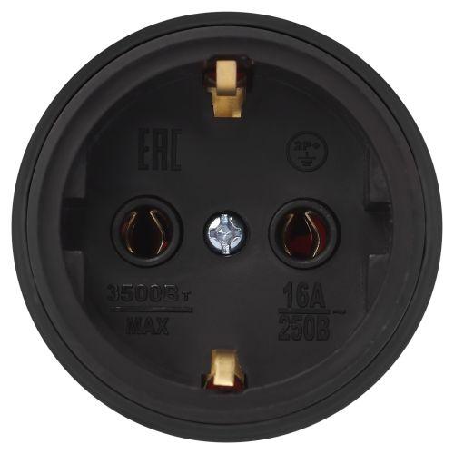 Розетка RX11-B-IP44 16А IP44 прямая с заземл. каучук черн. ЭРА Б0069325 Розетка RX11-B-IP44 16А IP44 прямая с заземл. каучук черн. ЭРА Б0069325