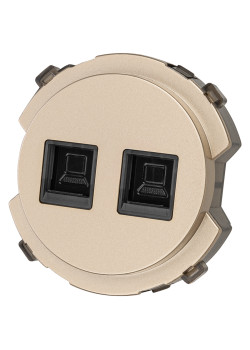 Розетка компьютерная двойная RJ45 шампань, 