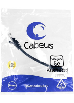 Cabeus PC-UTP-RJ45-CAT.5E-0.15M-BK