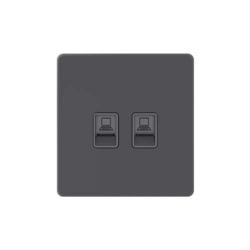 Systeme Infinity, Розетка информационная С/У RJ-45 кат.6 2-я, Вулканический пепел Systeme Infinity, Розетка информационная С/У RJ-45 кат.6 2-я, Вулканический пепел