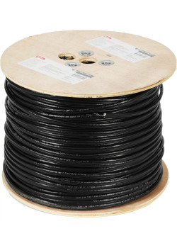 Кабель сетевой Buro BU-COP-050-FTP-OUTDOOR FTP 4 пары cat.5E solid 0.50мм Cu 305м черный outdoor стальной трос