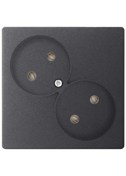 Розетка 2-м СП Simon 24 16А IP20 2х2P без защ. шторок механизм графит Simon 2450457-038