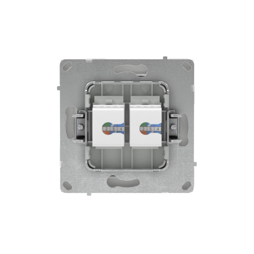 Компьютерная розетка RJ-45 без шторки, кат.5е двойная, KANT, белый песок