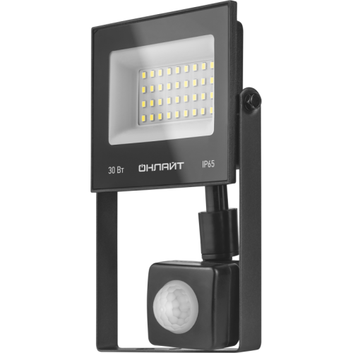 Прожектор светодиодный 90 686 OFL-02-30-6.5K-BL-IP65-LED 30Вт 6500К IP65 2400лм с датчиком движения черн. ОНЛАЙТ 90686