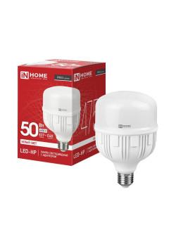 Лампа светодиодная высокомощная LED-HP-PRO 50Вт цилиндр 4000К нейтр. бел. E27 4750лм 230В с адаптером E40 IN HOME 4690612031118