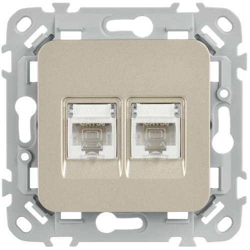 FLITE Розетка 2-местная компьютерная RJ45 категория 5Е UTP РК5е-2-0-ФлШ шампань IEK FLITE Розетка 2-местная компьютерная RJ45 категория 5Е UTP РК5е-2-0-ФлШ шампань IEK