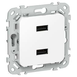 FLITE Розетка USB A+A 2,1А РЮ-2-ФлБ белый IEK