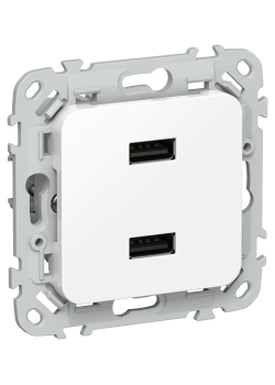 FLITE Розетка USB A+A 2,1А РЮ-2-ФлБ белый IEK
