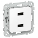 FLITE Розетка USB A+A 2,1А РЮ-2-ФлБ белый IEK FLITE Розетка USB A+A 2,1А РЮ-2-ФлБ белый IEK