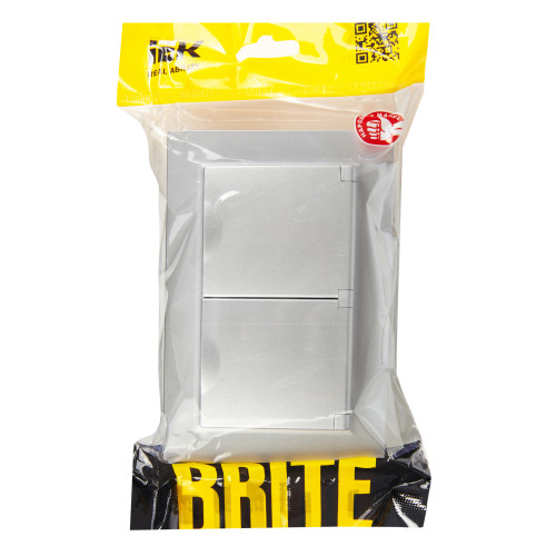 BRITE Розетка 2-местная с заземлением с защитными шторками и крышкой 16А в сборе IP44 РСбш12-3-44-БрА алюминий IEK BRITE Розетка 2-местная с заземлением с защитными шторками и крышкой 16А в сборе IP44 РСбш12-3-44-БрА алюминий IEK