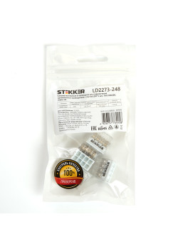 Клемма монтажная 8-проводная с пастой STEKKER  для 1-жильного проводника LD2273-248 (5 штук в упаковке)