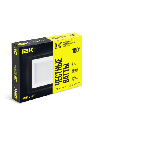 Прожектор СДО 06-150 светодиодный черный IP65 6500 K IEK