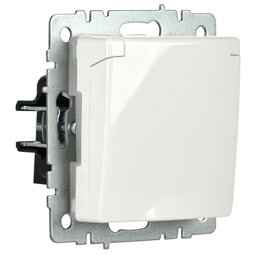 BRITE Розетка 1-местная с заземлением с защитными шторками и крышкой 16А IP44 РСбш10-3-44-БрБ белый IEK BRITE Розетка 1-местная с заземлением с защитными шторками и крышкой 16А IP44 РСбш10-3-44-БрБ белый IEK