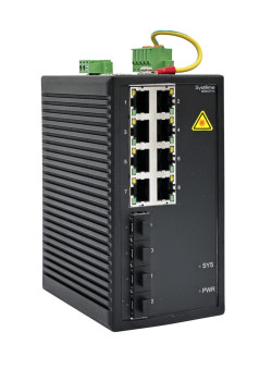 Управляемый промышленный коммутатор Ethernet L2, 8x10/100/1000BaseT, 4x100/1000BaseX SFP