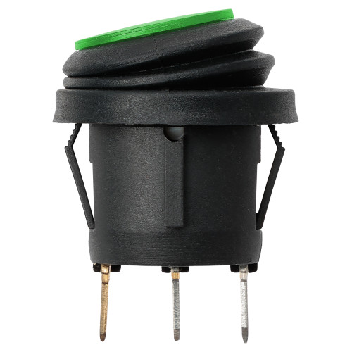 Выключатель клавишный круглый KCD2-101N/FS 250В AC/DC, 1P, 6А, (3с), ON-OFF, черный корпус, зеленая клавиша с LED подсветкой, IP54 TDM Выключатель клавишный круглый KCD2-101N/FS 250В AC/DC, 1P, 6А, (3с), ON-OFF, черный корпус, зеленая клавиша с LED подсветкой, IP54 TDM