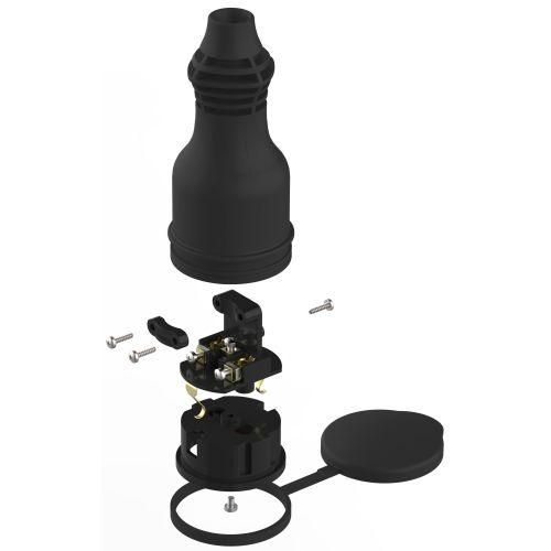 Розетка RX11-B-IP44 16А IP44 прямая с заземл. каучук черн. ЭРА Б0069325 Розетка RX11-B-IP44 16А IP44 прямая с заземл. каучук черн. ЭРА Б0069325