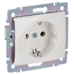 VALENA DIY Розетка 1-местная с заземлением с защитными шторками 16А белый