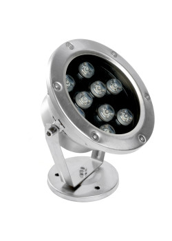 Светодиодный прожектор подводный Feron LL-824, 9W, AC/DC24V, низковольтный, 6400K, металлик, 143*75*170mm, IP68