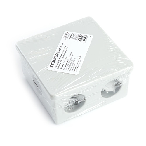 Коробка разветвительная STEKKER EBX10-34-44, 85*85*40мм, 6 вводов, IP44, светло-серая (GE41235) Коробка разветвительная STEKKER EBX10-34-44, 85*85*40мм, 6 вводов, IP44, светло-серая (GE41235)