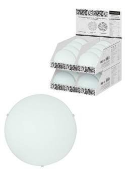 Светильник декоративный СД 1*60 Вт, E27, D250 мм, круг белый, Народный