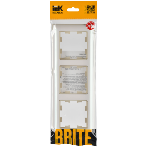 BRITE Рамка 3-местная РУ-3-Бр бежевый/жемчужный IEK BRITE Рамка 3-местная РУ-3-Бр бежевый/жемчужный IEK